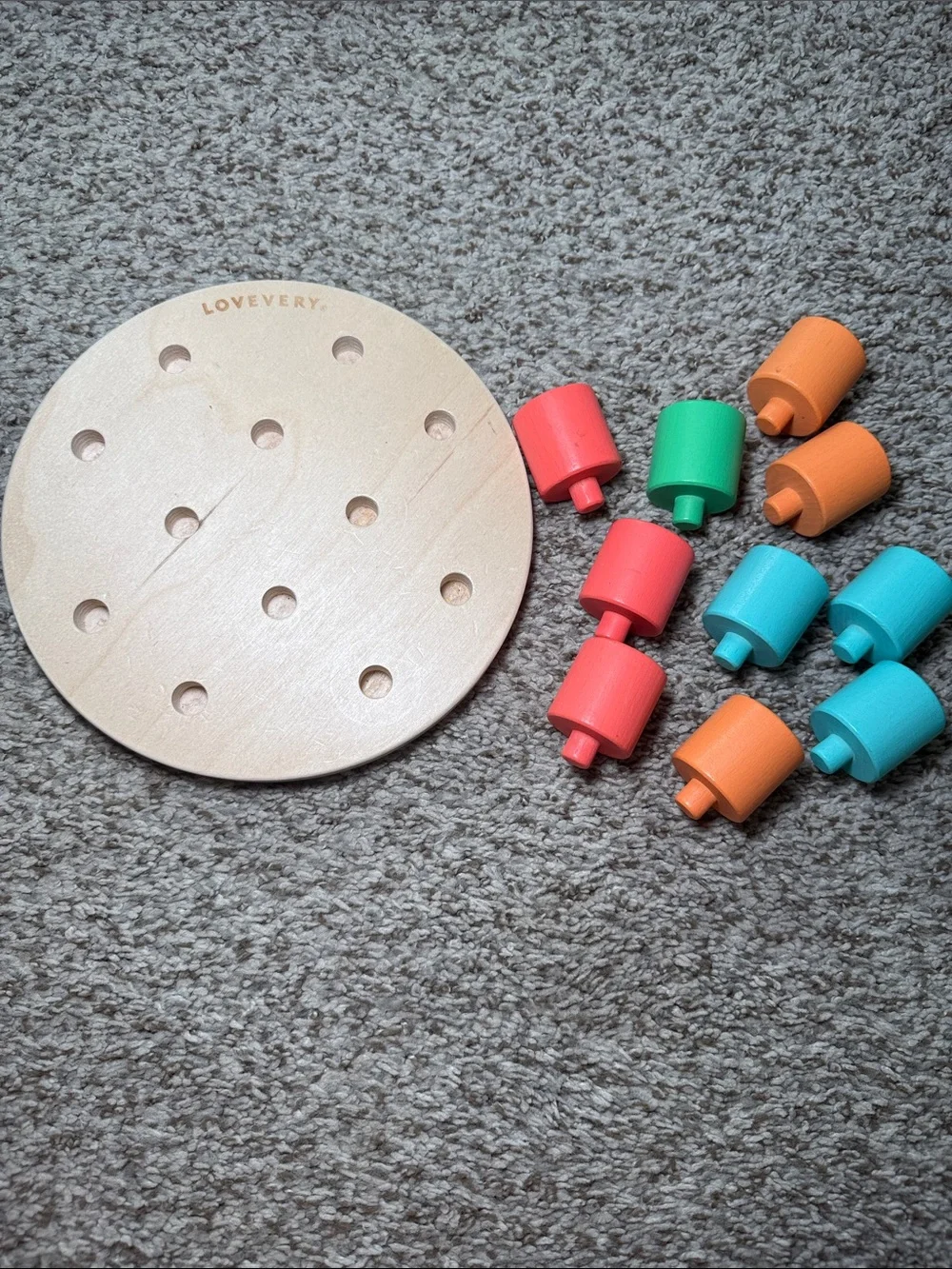 Lovevery Montessori Wooden Stacking Peg Board